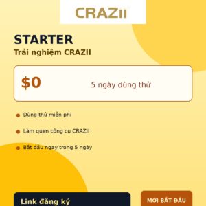 Starter - Trải nghiệm CRAZII nền vàng